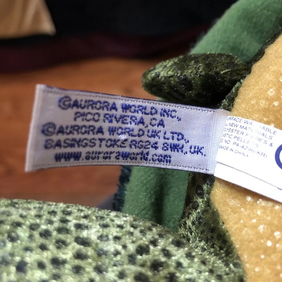 Aurora Splish Splash SEA TURTLE 7" Soft Toy Green Plush Bean Bag Stuffed Animal - Picture 4 of 9